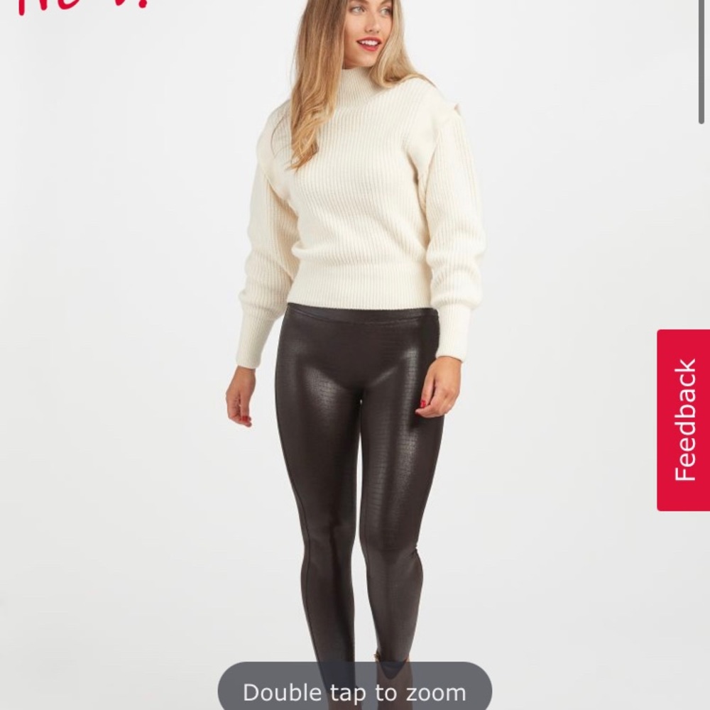 SPANX croc shine faux leather leggings
